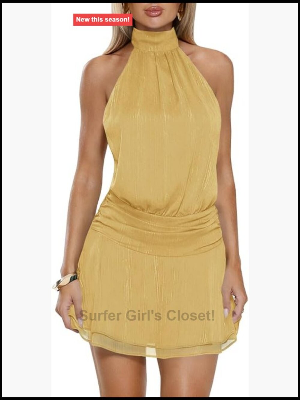 Halter Backless Sleeveless Mini Chiffon Party Dress